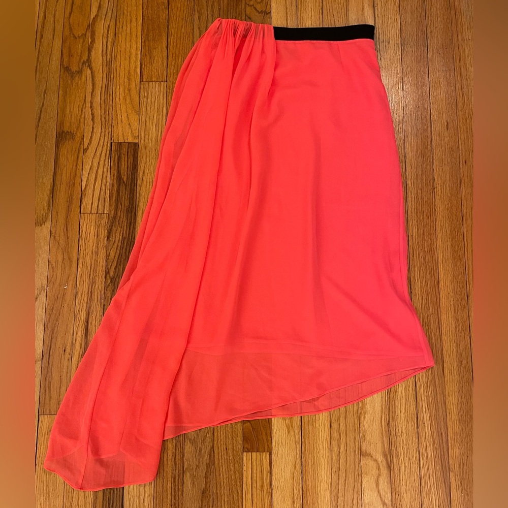 Armani Exchange Asymmetrical Salmon Pink Skirt